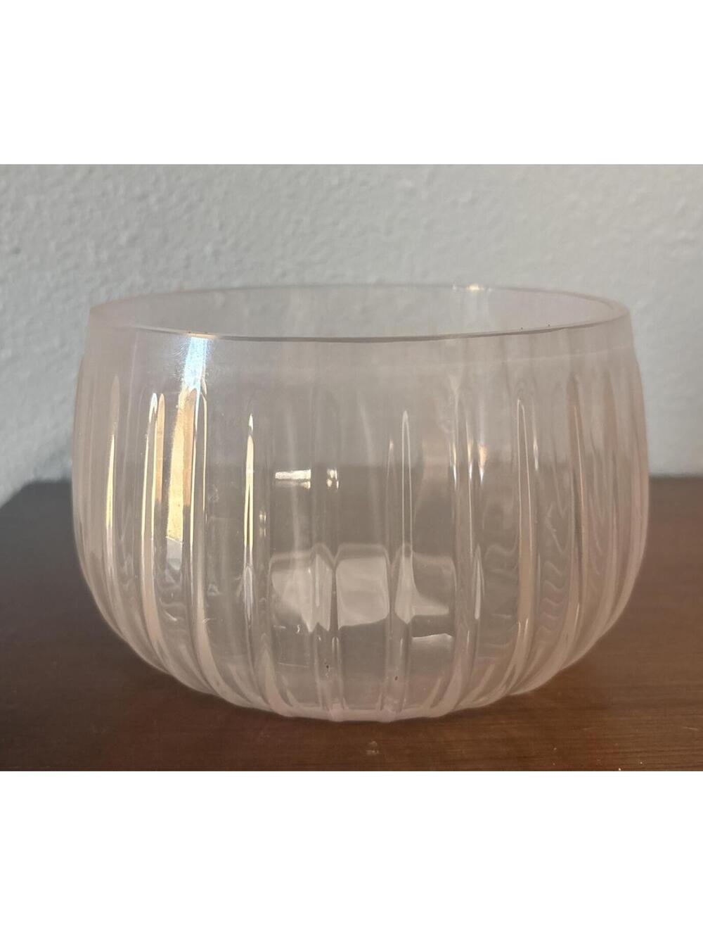 Vintage Frosted Pink Trinket Bowl Candy Dish 4x6 Glass